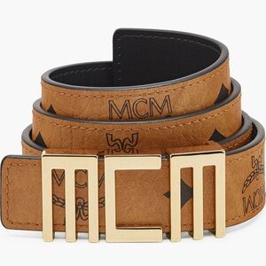 MCM Tan and Gold Belt Bag with Signature Design